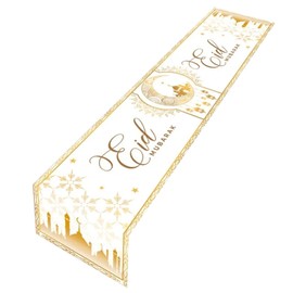 BELOWSYALER Eid Table Runner Table Setting Ramadans Decoration Dining Table Decor Handmade Table Cover For Home 2024 Islamic Muslims Table Runner