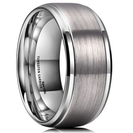 King Will Basic 10mm Tungsten Carbide Wedding Ring Matte Finished Wedding Band for Men Women(9.5)