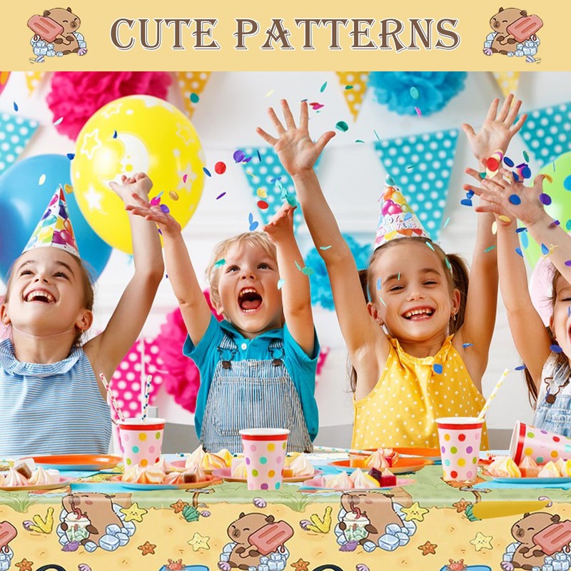 LHLZNB Table Cloth Party, 3Pack 108 * 108cm Capybara Table