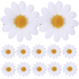 BIUDECO 24 pcs daisy hair clips toddler daisy flower Wedding Hair Accessories Daisy Clips daisy hair rop plumeria hair clip daisy hair barrettes hair flowers white baby non-slip pack
