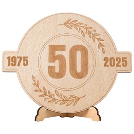 WAREHOUSE 50 Years Old Wooden Birthday Cards, Creative Wooden Birthday Gift Cards, Birthday Decoration, 50th Anniversary Wedding Anniversary for Men, Women.(50)