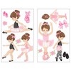 Samunshi® 14-Piece Pink Ballerina Girl Wall Sticker Set Pink Nursery