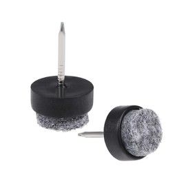 sourcing map 36 Pieces Nail Furniture Felt Pads Chair Table Leg Protection 14 mm Diameter Black