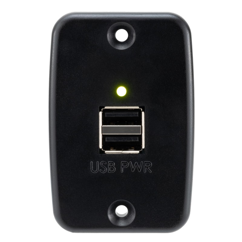 RecPro RV Black Dual USB Charger Outlet | 2 Wire