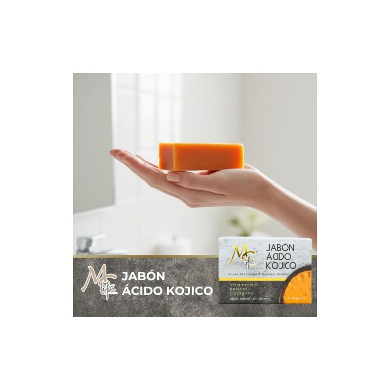 Mc Life 2 Piezas Jabón ácido Kójico, Retinol, Colágeno, Curcuma