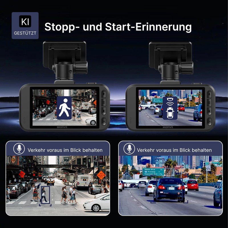 Miofive Car Camera 4K Resolution, WiFi, Bluetooth, GPS Dash Cam,