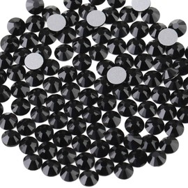 Beadsland 1440 pieces flat back rhinestones, nail crystals rhinestones for nails, black, SS16 (3.8-4.0 mm)