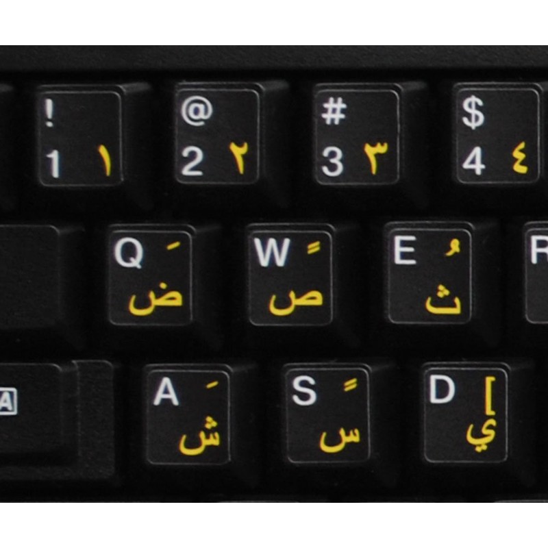Arabic-English Non Transparent Black Background Keyboard Computer Stickers