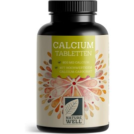 Calcium Tablets 180x – Optimal High Dose with 800 mg Calcium per Day – Preservation of Normal Bones & Teeth – Laboratory Tested with Certificate – No Unwanted Additives – 100% Vegan – Supply for 90