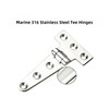 2Pack Heavy Duty Marine 316 Stainless Steel Tee Hinges,4/6/8inch Boat