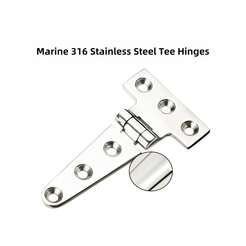 2Pack Heavy Duty Marine 316 Stainless Steel Tee Hinges,4/6/8inch Boat