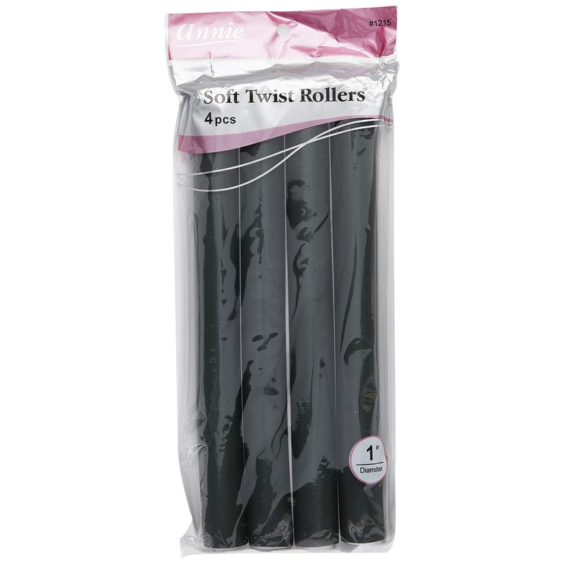 Annie Soft Twist Rollers - Dark Green - (4) Count