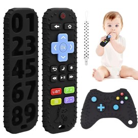 Mordedera en Forma de Control Remoto para Bebés 0-12 Meses con Cuerda Antipérdida, Alivia el Dolor de Dentición - Juguete Educativo y Multifuncional para Baño, Regalo Ideal para Baby