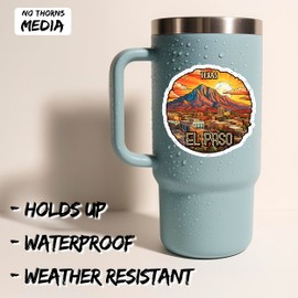 El Paso Texas Sticker 4 Inch - Waterproof Vinyl Decal for Laptop Water Bottle Car Tumbler - Durable Aesthetic Long-Lasting Stickers for Adults ID44990
