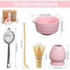 PANYIXUAN Matcha Set Pink, Japanese 5-Piece Matcha Tea Set with