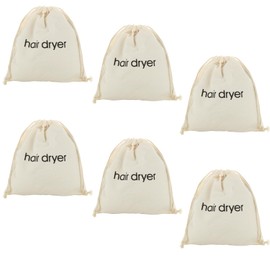GBACHOOSE 6PCS Hair Dryer Bags Beige Container Hairdryer Bag for Travel Bathroom(13x11.8 Inch)