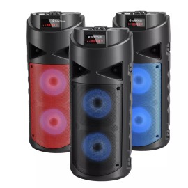 TopTech Fully Powered Portable 1500 Watts Peak Power  Speaker w/ LED Light  - red