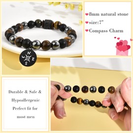 GBTBYS Graduation Gifts, Graduation Bracelet, The Adventure Begins Bracelets Cpmpass Graduate College Inspirational Gift for Him