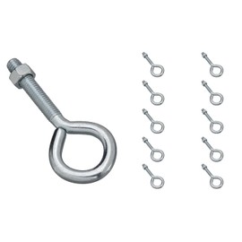National Hardware N347-252 2160 Eye Bolt in Zinc plated, 10 pack,3/8" x 4"