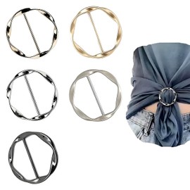 Scarf Rings Shirt Ties Clips for Women Clothing Metal Tshirt Tie Circle Clip Buckles Scarf Rings and Slides for Scarves Shawl Silk Coat Jewelry Gifts