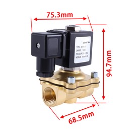 GIVIHGETI Brass Solenoid Valve 1/2 Inch 220 V AC 0-10 Bar Powerless Closed Electromagnetic Valve Brass Electric Solenoid Valve for Water Air