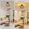 SEIHONG Rattan Ceiling Light Rustic Semi Flush Mount Ceiling Light