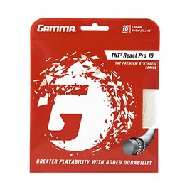 Gamma TNT2 React Pro 16g Premium Synthetic Tennis Racquet Strings (2 Sets)