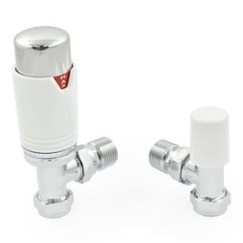Thermostatic Radiator Valve Angled TRV White – Style
