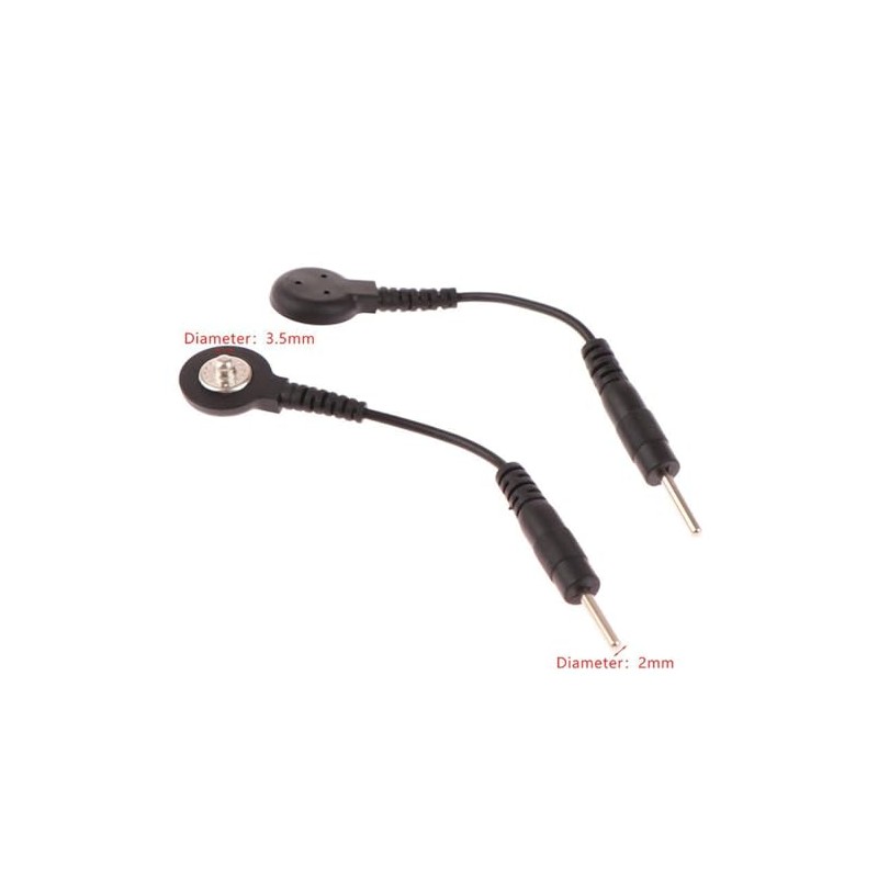 TENS Electrode Cable 3.5mm Snap to 2mm Pin (Pack of