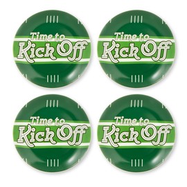 Godinger Football Plates, Football Appetizer Dishes Appetizer Plates, Salad Plates, Dessert Plates, Sports Plates, | Ideal Gift for Sports Enthusiasts and Decorative Home Accent, Set of 4, 6in