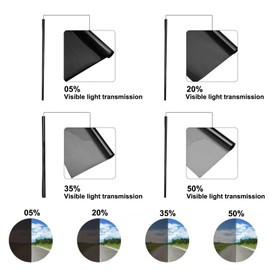Mkbrother 2PLY 5% VLT 30" in x 5' Ft (30in x 60in) Heat & UV Block Professional Window Tint Adhesive Film Auto Car