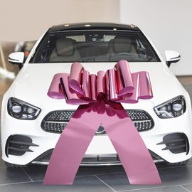 Giant Bow for Car,Big Pink Car Bow 30inch Large Giant Bow for Gifts,Large Gift Wrapping Bow for Large Gift Decoration for Christmas,New House,Car,Party,Festival. (Metallic Pink)
