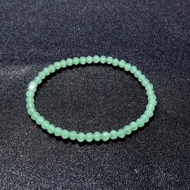 EUMENIDES Natural Crystal Gemstone Bracelet, 4 mm, Women's Crystal Bracelet (Jade Green Crystal, 4 mm), Crystal, Crystal