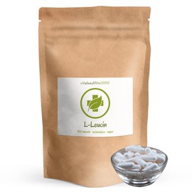L-Leucine - 250 Capsules - High Dose - From Vegetable Fermentation - GMO Free - Vegan - No Unnecessary Additives - Made in Germany