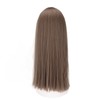 Women Light Brown Wig with Bangs Long Straight Synthetic Realistic