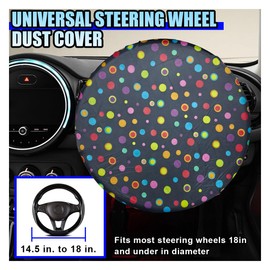 ZIMISI Car Steering Wheel Cover Sun Shade, 18 Inch Anti-Heat Auto Steering Wheel Shield Accessories for Block Sun Heat, Universal Automotive Interior Protective Cover for Car Truck SUV (Colorful Dot)