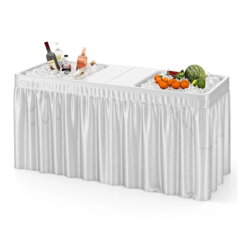 Costway 5' Folding Portable Patio Outdoor Ice Cooler Table Camping