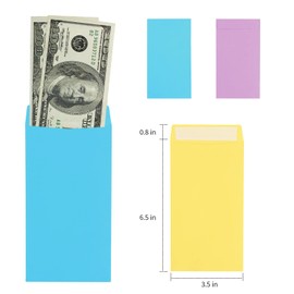 Granhoolm 100 Pack Large Cash Envelopes 3.5 x 6.5 inch,Money Envelopes for Cash,Cash Envelopes For Savings plan,Cash Envelopes for Budgeting,100 envelopes money saving challenge(Color)