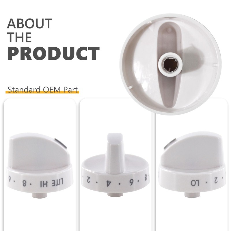 GYOFFULL 316442512 Stove Knob White Gas Oven Range Control Assembly