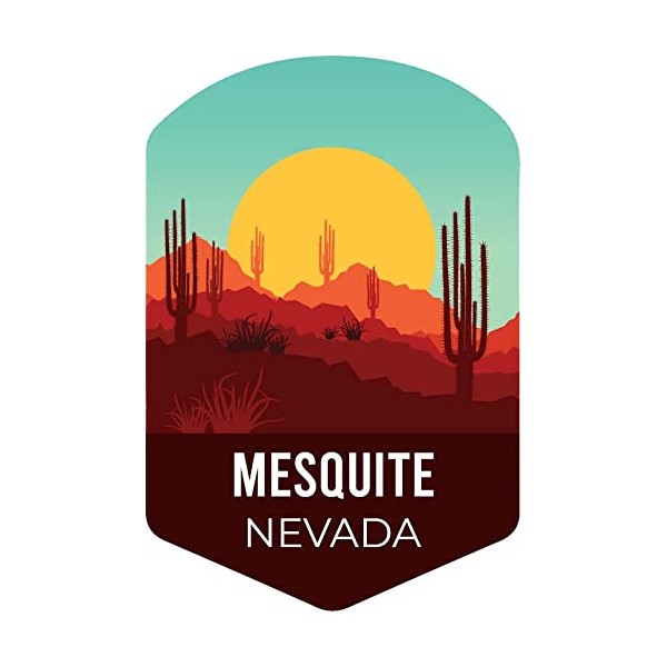 Mesquite Nevada Souvenir 4-Inch Magnet Cactus Desert Design
