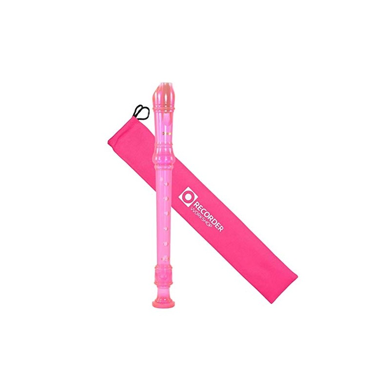 Recorder Workshop 301TPK Descant Recorder, Transparent Pink