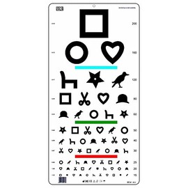 Ewing Illiterate OPTOMETRIC Visual Acuity Eye Chart - 6 m - 28 x 56 cm