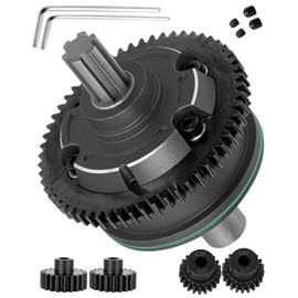 #45 Steel 57T Spur Gear Slipper Clutch with 20T/21T Pinions Gear Sets Upgrades Part for 1/10 Kraton/Outcast 4x4 4S V2 BLX T3/T4,1/8 Mojave 4X4 4S BLX,Diff Gear Slipper,Black