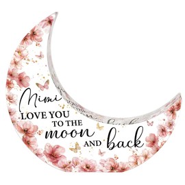 Mother's Day Gifts Mimi Grandma Birthday Gifts Grandmother Gift From Grandchildren,Acrylic Moon Decor Sign Grandmother Gift for Christmas Birthday Thanksgiving-Mimi Love You To The Moon And Back