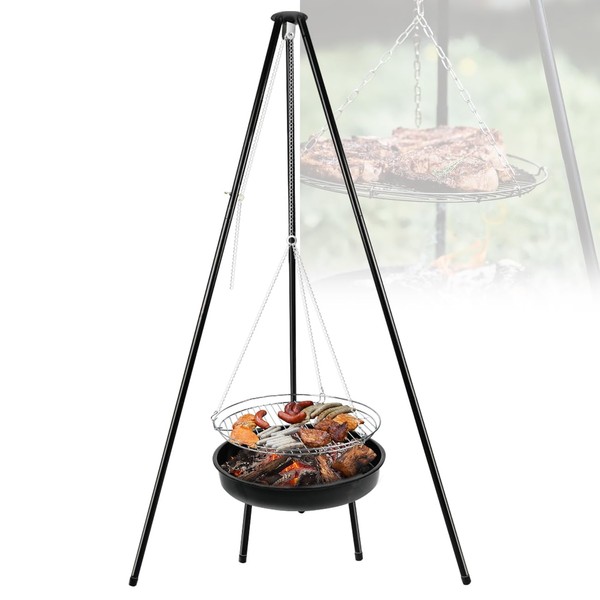 Guogiyala Tripod Foldable Grill - Camping Fire Adjustable chain grill