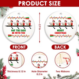 Women's Crew Rowing Christmas Ornament 2024, Girl Rowing Crew Gifts for Lovers Team Fans Athletes Coaches, Female Crew Rowing Ornaments for Christmas Tree Hanging Decoration, May The Oars Be with You