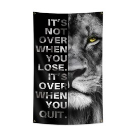 Inspirational Lion Flag 5x3 Ft with 4 Brass Grommets