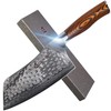 TUO Cutlery Cleaver Knife - Japanese AUS-10 Damascus Steel Hammered