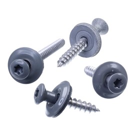 SECCARO Plumbing Screw 4.5 x 25 mm, RAL 7005 Mouse Grey, A2 Stainless Steel, EPDM Sealing Washer 15 mm, TX/Hexalobular Socket, Pack of 100
