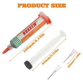HUAREW Sn42/Bi58 Lead Free Solder Paste 138°C Welding Tin Paste with Syringe Comes 2 dispensing tools 1 push rod welding BGA SMT (1.05oz/35g)